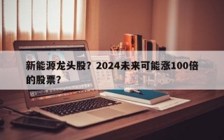 新能源龙头股？2024未来可能涨100倍的股票？