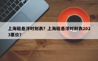 上海磁悬浮时刻表？上海磁悬浮时刻表2023票价？